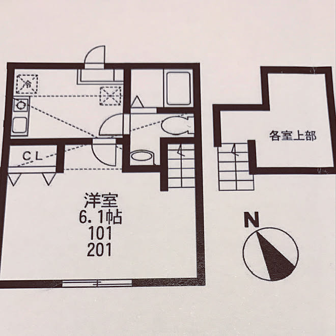 部屋全体/レイアウト/一人暮らし/1K/6畳...などのインテリア実例 - 2018-01-29 23:18:32