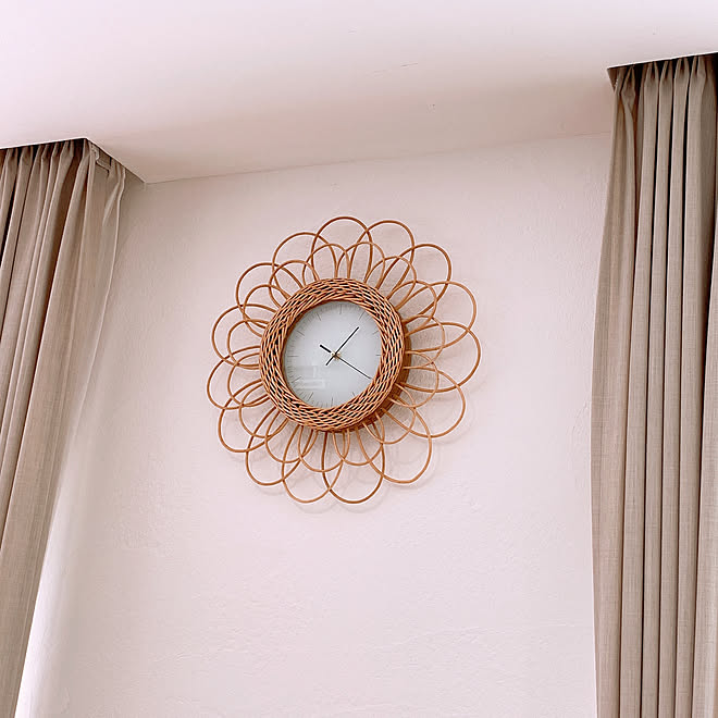 salut! サリュ 柳フラワー時計 ラタン 掛け時計 柳 フラワー 時計