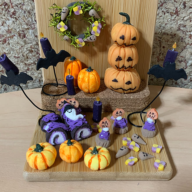 ハロウィン かぼちゃ うさぎ 粘土 ハンドメイド ミニチュア ミニチュア粘土 通販