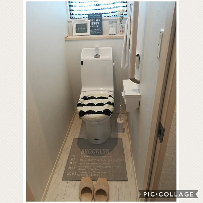 バス/トイレ/普通のトイレ/ダイソーのカーテン/ダイソーのトイレ蓋カバー/ニトリのトイレマット...などのインテリア実例 - 2017-11-06 12:33:16