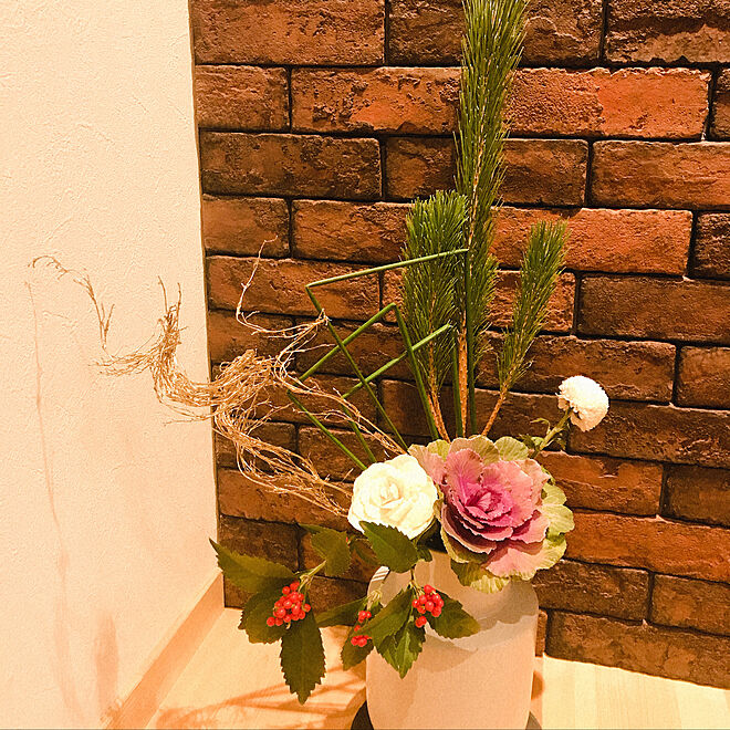 玄関/入り口/お花を飾る/Loafer/レンガの壁/FREEQHOMES...などのインテリア実例 - 2019-01-05 18:11:49