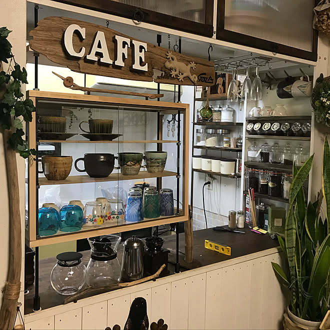 キッチン/カフェ風/DIY/流木オブジェ/キッチン...などのインテリア実例 - 2018-01-28 18:40:06 ｜ RoomClip（ルームクリップ）