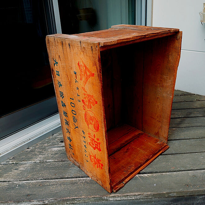 昔の木箱　レトロ　♡