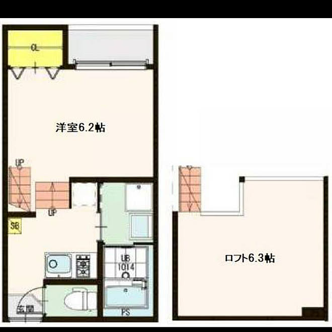 一人暮らし/ロフト階段/ロフト付き/1K 1人暮らし/ロフトのある部屋...などのインテリア実例 - 2020-08-28 00:06:49