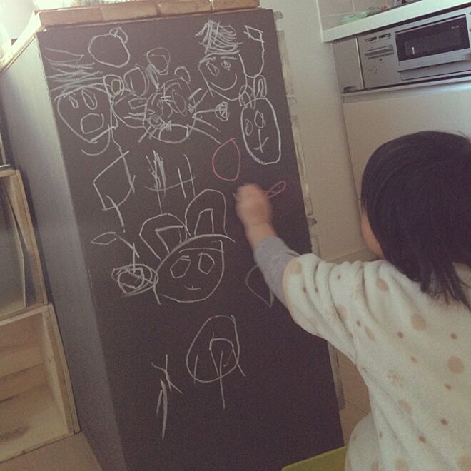 キッチン/黒板塗料/ニトリリメイクのインテリア実例 - 2014-03-11 07:39:34
