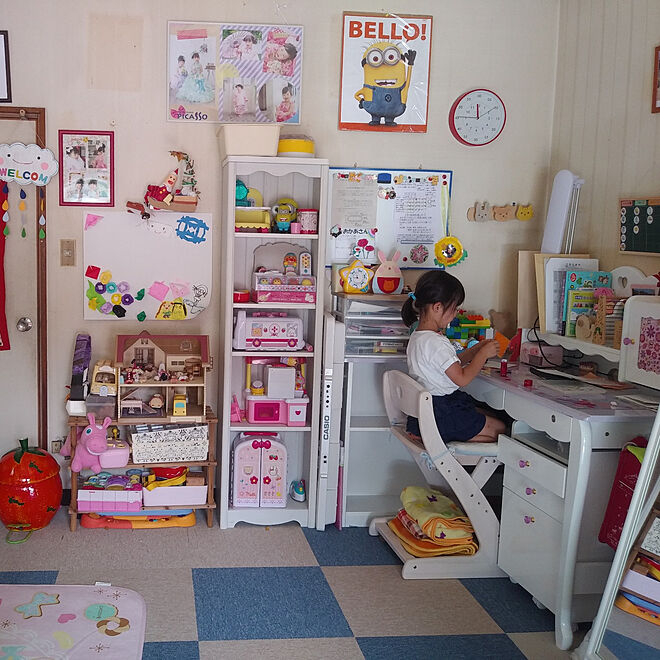 部屋全体 子供部屋女の子 勉強スペース 学習机 おもちゃ収納 などのインテリア実例 22 08 15 07 30 11 Roomclip ルームクリップ