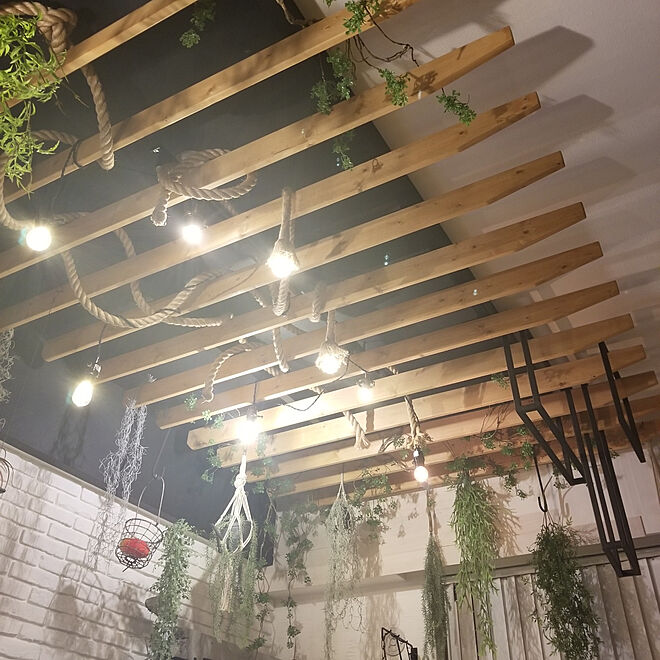 壁/天井/DIY/男前/ロープ照明/ロープ...などのインテリア実例 - 2019-06-19 23:08:53