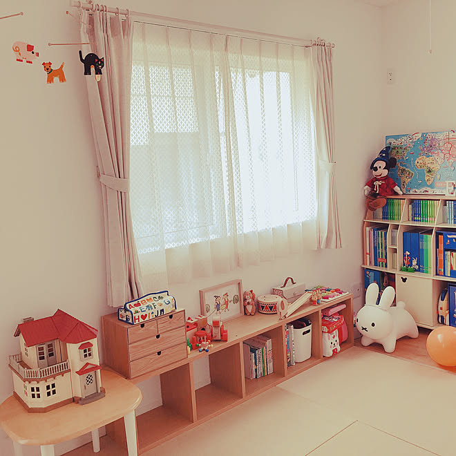 おもちゃ収納 おもちゃ部屋 子供部屋女の子 収納見直し中 ナチュラル などのインテリア実例 04 27 19 25 52 Roomclip ルームクリップ