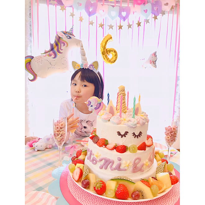 パーティー/ユニコーン/誕生日飾り付け/誕生日パーティ/6歳女の子...などのインテリア実例 - 2020-04-27 00:12:45