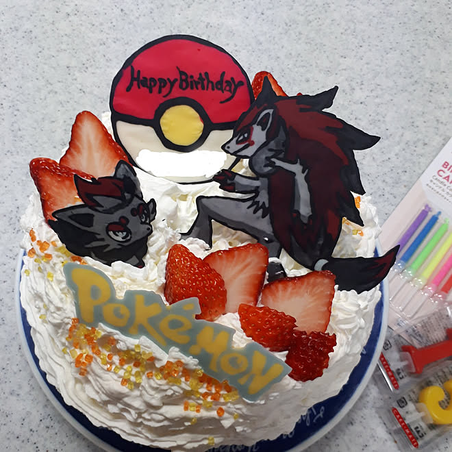リビング 誕生日ケーキ ポケモンケーキ 手作りケーキ ゾロケーキ などのインテリア実例 22 03 07 10 48 56 Roomclip ルームクリップ