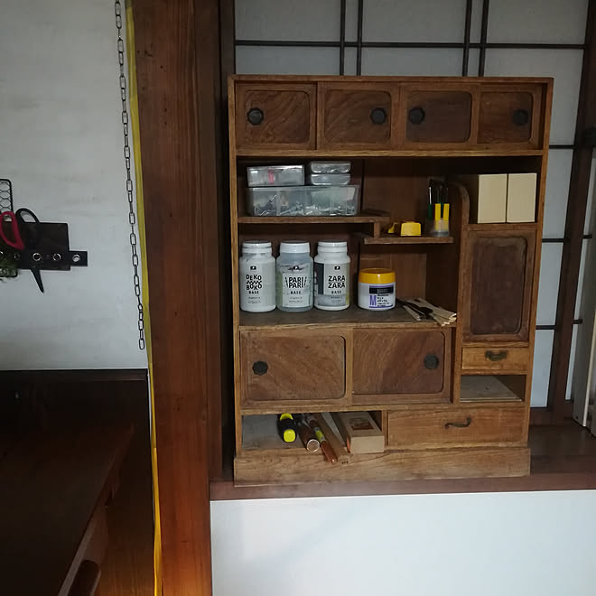 棚/DIY/日本家屋/アトリエにしたい部屋/古い茶箪笥...などのインテリア実例 - 2018-03-26 23:09:43
