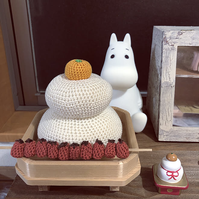 お正月 かぎばり編み 母の手作り 鏡餅 ハンドメイド などのインテリア実例 23 01 02 21 55 32 Roomclip ルームクリップ