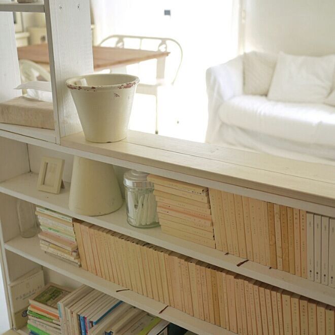 ベッド周り/収納/仕切り壁/仕切り壁の裏側は本棚です/DIY...などのインテリア実例 - 2014-06-03 16:55:16
