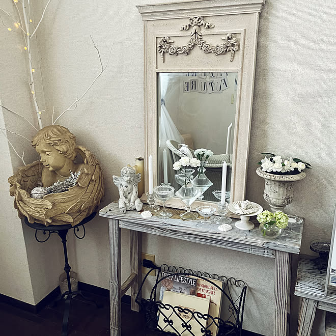 サラグレース】アンティークコンソール サイドボード シャビーシック