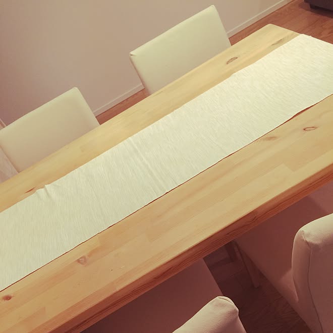 テーブルランナー/シンプル/IKEA/無印良品/ホワイト...などのインテリア実例 - 2015-04-13 21:01:50