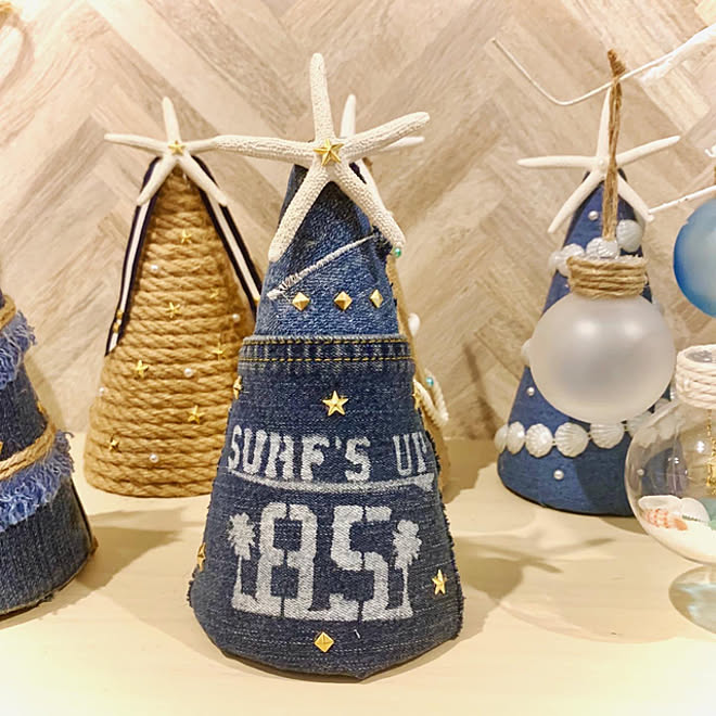 ミニツリー/クリスマスツリー/わたしのハンドメイド 秋/ハンドメイド作品/西海岸スタイル...などのインテリア実例 - 2020-10-23 20:22:39