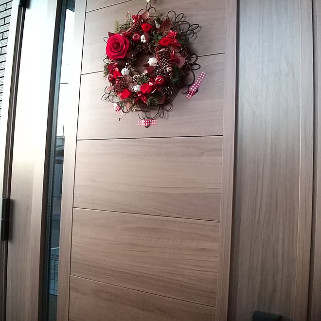玄関/入り口/クリスマスリース/LIXIL玄関ドアのインテリア実例 - 2019-12-01 22:42:19
