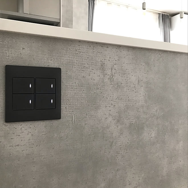 モルタル風クロス 壁 天井 モルタル風 アクセントクロス モルタル風 クロス などのインテリア実例 18 11 21 13 13 52 Roomclip ルームクリップ