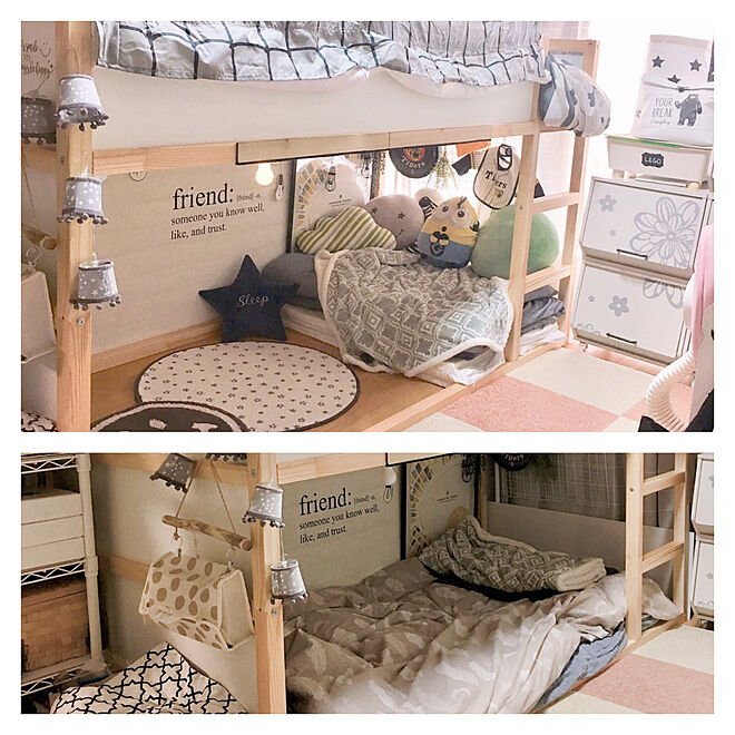 ベッド周り/ロフトベッド/KURA/IKEA/狭い部屋 ...などのインテリア実例 ...