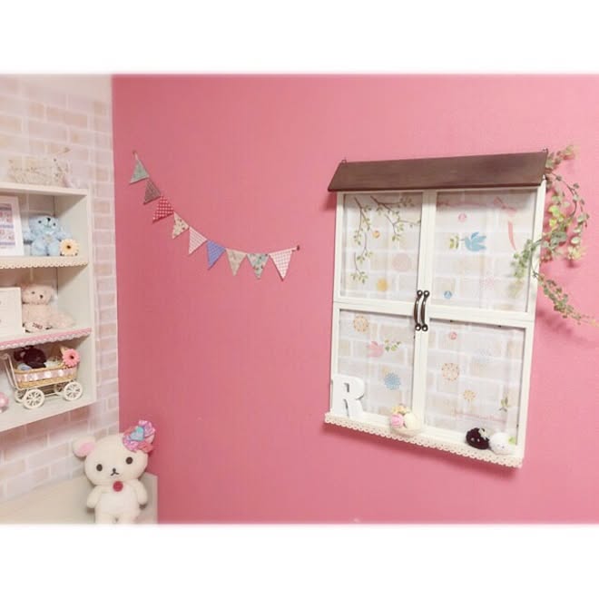 部屋全体/Shimaちゃんの作品/姫カントリーを目指して♡/フェイクグリーン/セリアウォールステッカー...などのインテリア実例 - 2017-03-02 21:18:27