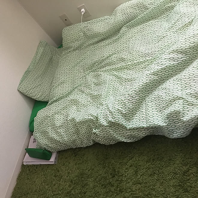 ベッド周り/グリーン/IKEA/一人暮らしのインテリア実例 - 2018-04-05 07:31:57