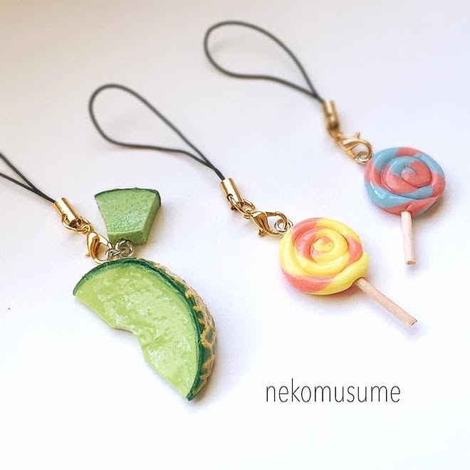 ペロペロキャンティー 樹脂粘土 メロン ハンドメイド フェイクスイーツ などのインテリア実例 17 02 23 13 28 23 Roomclip ルームクリップ