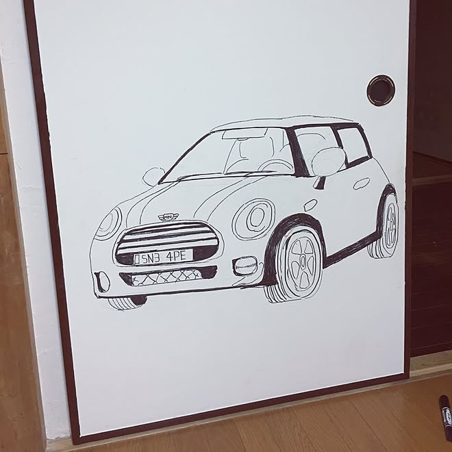 壁 天井 ミニクーパー イラスト手書き 和風 中古住宅 などのインテリア実例 16 10 01 18 21 19 Roomclip ルームクリップ