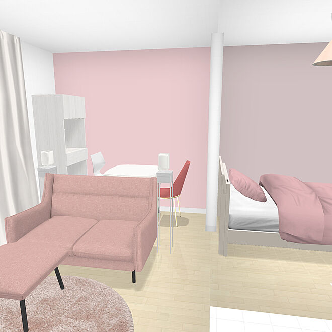 かわいいものが好き 好きな物に囲まれて暮らしたい むらさき ピンクの壁 Francfranc などのインテリア実例 03 25 01 50 53 Roomclip ルームクリップ