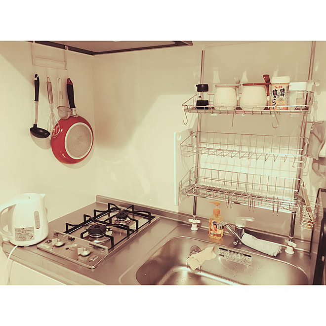 キッチンラック 一人暮らし デザイナーズアパート キッチン収納 1k などのインテリア実例 19 03 03 17 19 39 Roomclip ルームクリップ