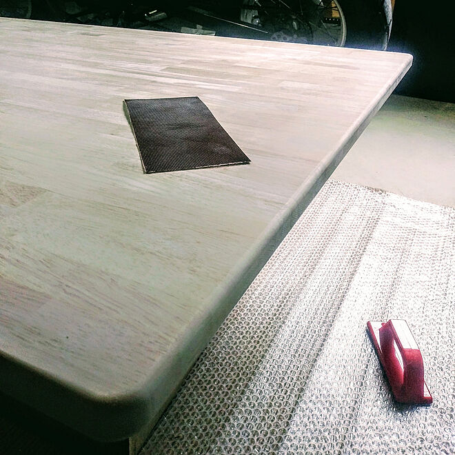 机 ダイニングテーブル Diy中 マルトクショップ 木材 角がイヤなタイプ 面取り などのインテリア実例 01 16 13 50 29 Roomclip ルームクリップ