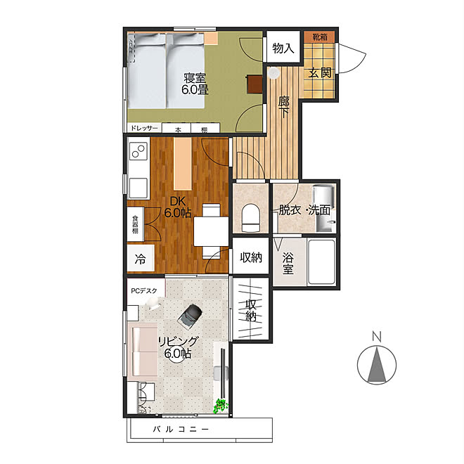 賃貸間取り図/間取り図/2DK 賃貸/出産準備/賃貸暮らし...などのインテリア実例 - 2020-05-01 09:37:41