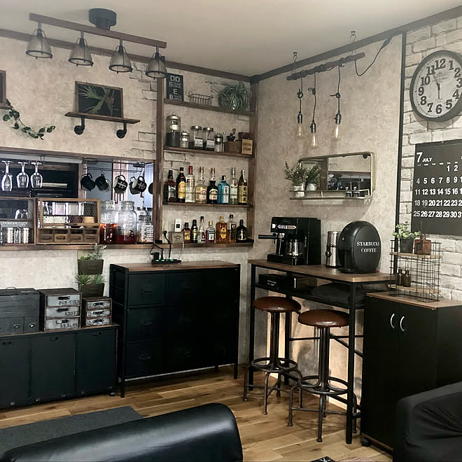 男前 カフェ風インテリア 21 7 21 インダストリアルインテリア フォローに感謝 などのインテリア実例 21 07 21 19 53 35 Roomclip ルームクリップ