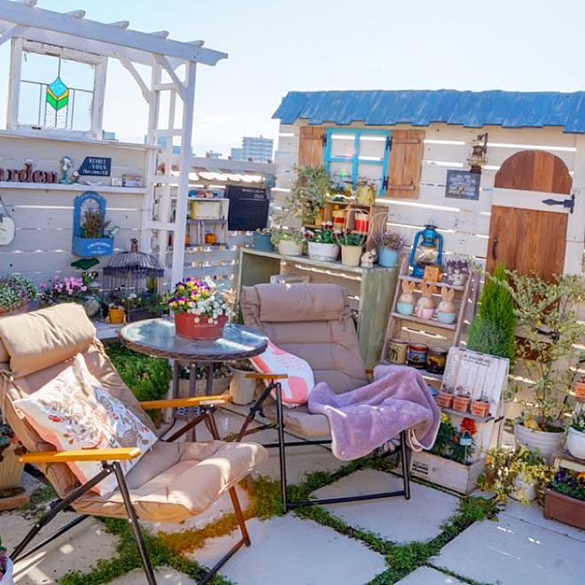 リビングガーデン ルーフバルコニー デッキチェア ガーデニング ベランダガーデニング などのインテリア実例 19 11 30 09 15 54 Roomclip ルームクリップ