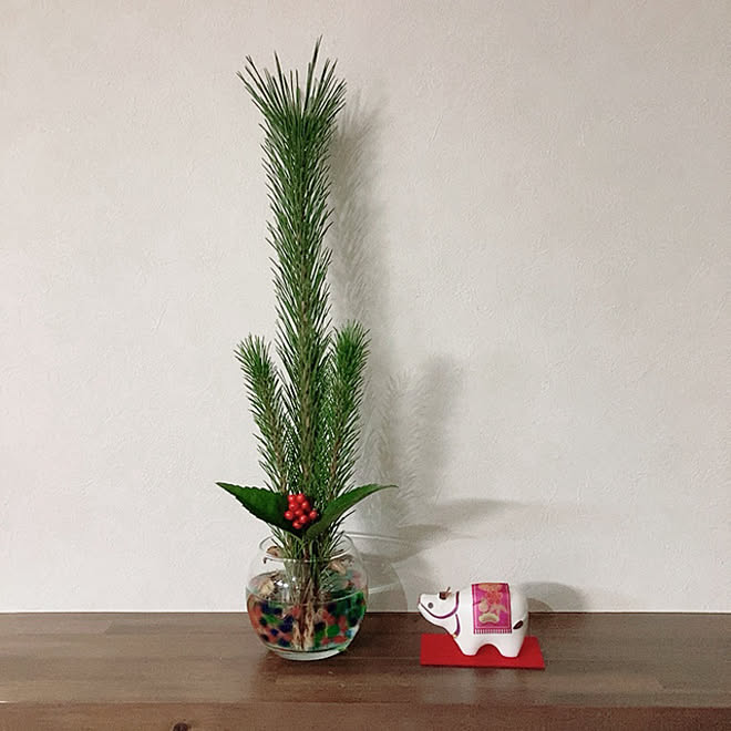 正月飾り 正月 正月花 千両 千両と松 などのインテリア実例 21 01 05 22 22 34 Roomclip ルームクリップ