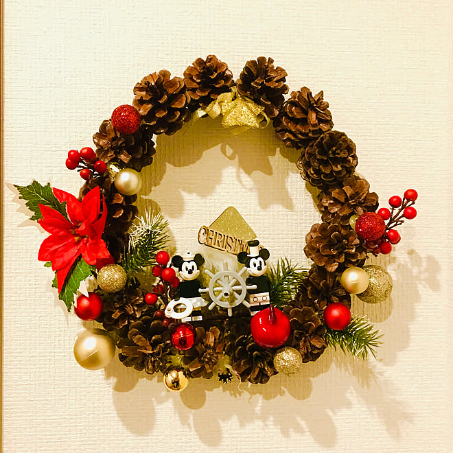 ミニフィギュア Lego ディズニー クリスマスリース Daiso などのインテリア実例 19 12 03 09 23 Roomclip ルームクリップ