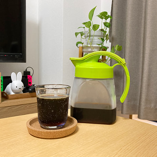 水出しコーヒーポット/買ってよかった/ひとり暮らし 1K/7.5畳/植物のある暮らし...などのインテリア実例 - 2021-07-19 16:07:46