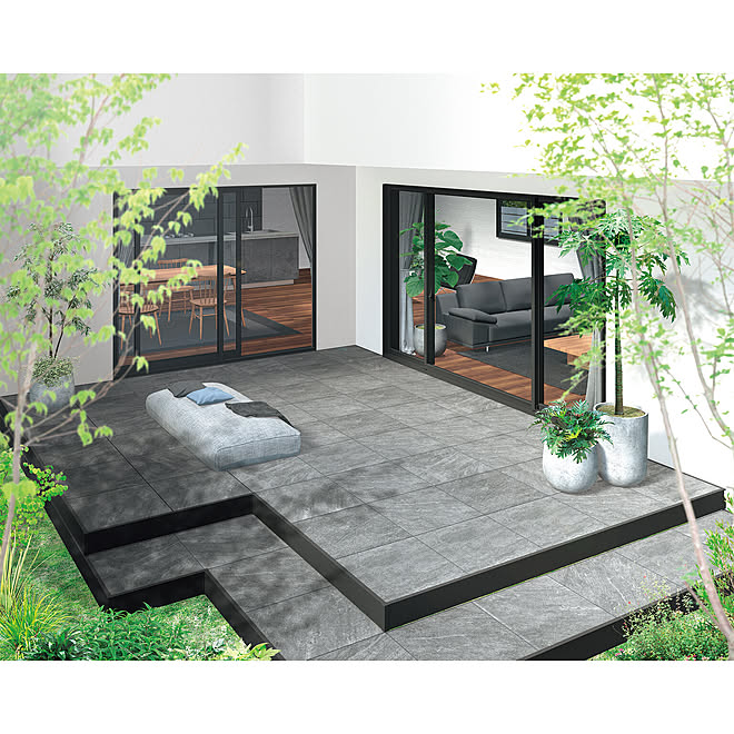 タイルデッキ Lixil タイルデッキ Lixil エクステリア Lixil 庭 などのインテリア実例 21 02 19 15 34 34 Roomclip ルームクリップ