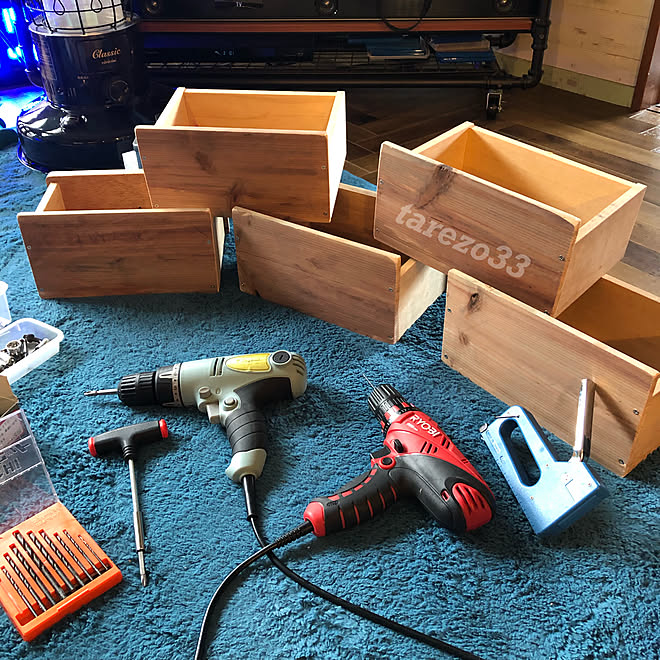 杉板 タッカー ドリルビット 電動ドライバードリル 木箱 などのインテリア実例 19 04 09 14 01 Roomclip ルームクリップ