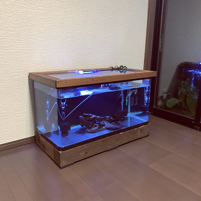 直接受渡し】90cmスリム水槽,水槽台\u0026ライトセット - 魚用品/水草