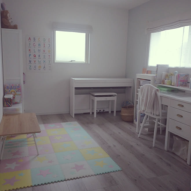 ゆめかわいい 子供部屋 小学生女子 姉妹 白い家具 などのインテリア実例 03 11 13 01 49 Roomclip ルームクリップ
