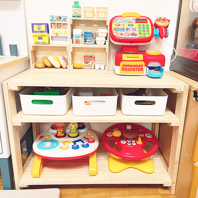 アンパンマン木製チェスト （木製家具 木製チェスト どぎつく 