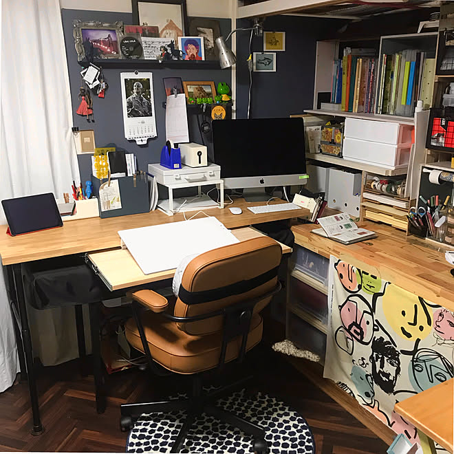 デスクdiy 机diy ホームオフィス Pcデスク Pcデスク周り などのインテリア実例 04 19 38 45 Roomclip ルームクリップ