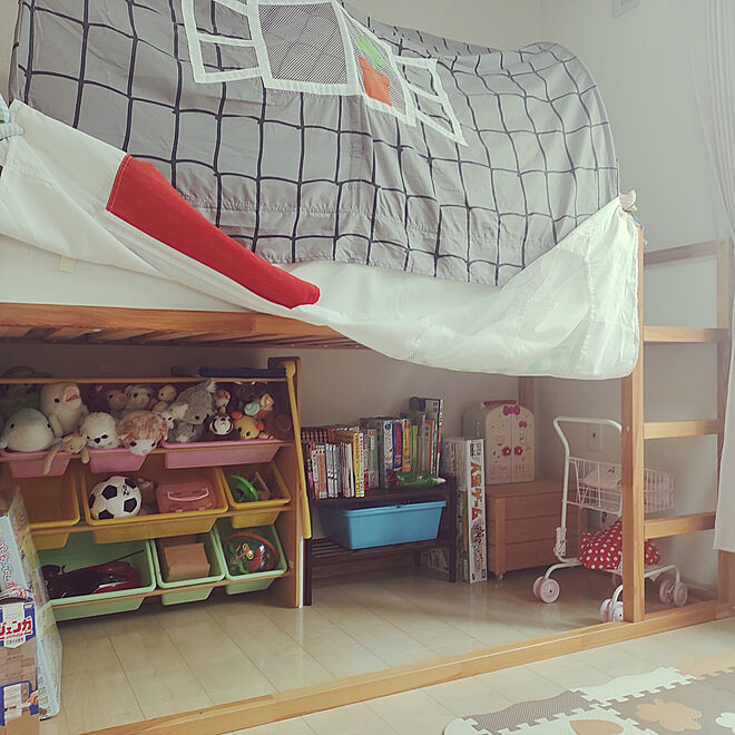 小さなお部屋/おもちゃ収納/IKEA/IKEAのベッド/子供部屋...などのインテリア実例 - 2022-01-30 15:47:45