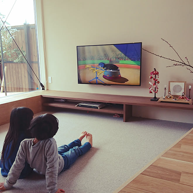 リビング/テレビボード/テレビ/壁掛け/珪藻土の壁...などのインテリア