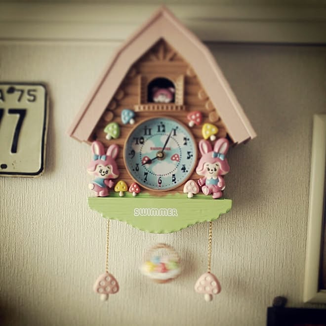 壁 天井 雑貨 子供部屋女の子 スイマー 時計 スイマーが好きすぎるのインテリア実例 14 05 14 08 12 39 Roomclip ルームクリップ