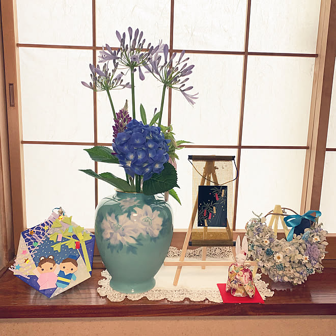 深川製磁　紫陽花　花瓶 深川製磁。紫陽花。