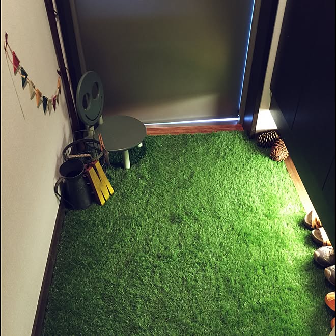 玄関 入り口 人工芝マット Diy 賃貸でも楽しく のインテリア実例 16 05 05 09 55 38 Roomclip ルームクリップ