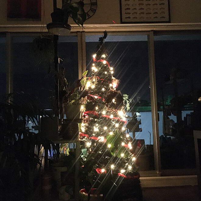 ライトアップ/クリスマスツリー180cm/クリスマス/部屋全体のインテリア実例 - 2022-12-25 21:42:57