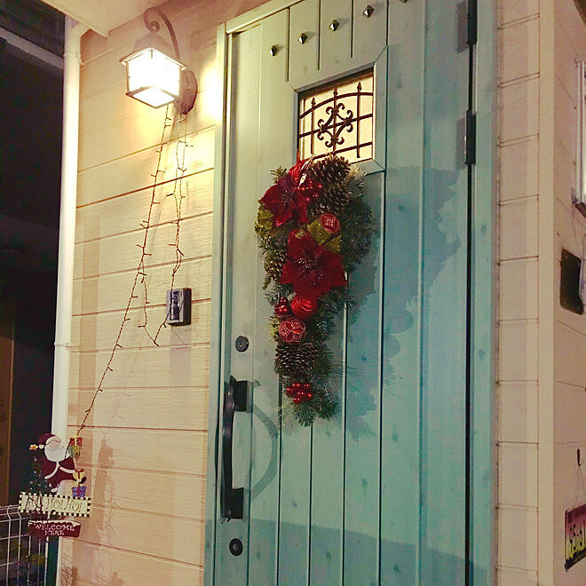 玄関/入り口/クリスマス/照明/玄関ドア/COSTCOのインテリア実例 - 2018-12-23 14:30:44