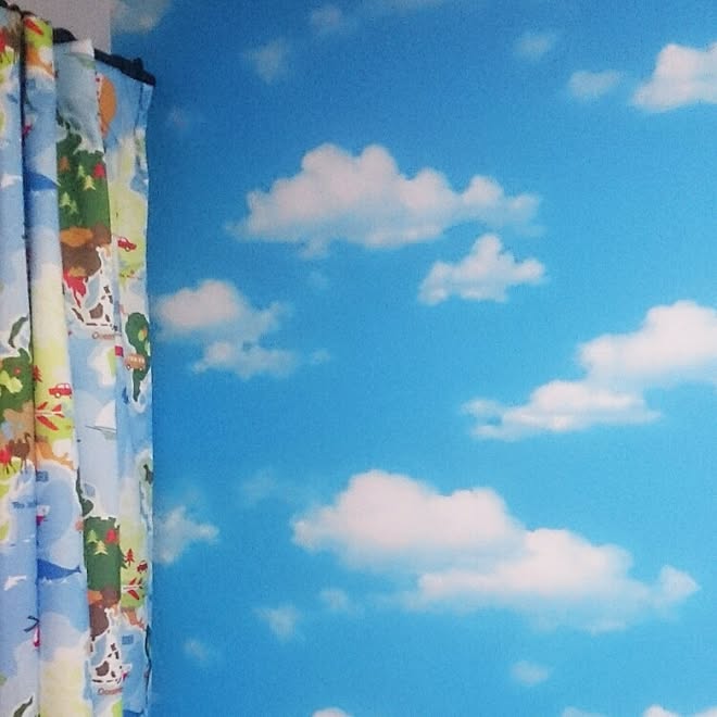 壁 天井 子供部屋 壁紙 青空が好きのインテリア実例 16 06 30 23 27 08 Roomclip ルームクリップ